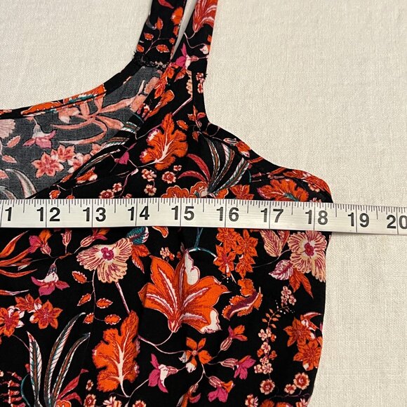 NWOT NAIF Black Red Floral Sleeveless Maxi Dress M Rayon Boho Elastic Waist - Picture 7 of 11